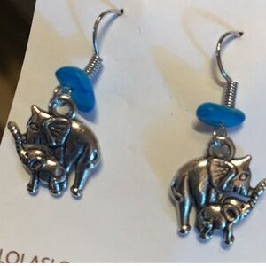 Mama and Baby Elephant Earrings New Mom